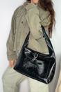 Black Classic Sleek Shoulder Bag, Image 2 of 4