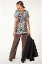 Stone Animal Print Crew Neck Tee, Image 3 of 5