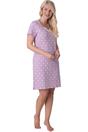 Lilac Floral Dot Print Cotton Nightdress, Image 2 of 5