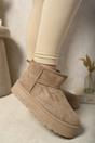 Brown iKrush Brown Jazlyn Faux Fur Lined Ankle Platform Mini Boots, Image 6 of 8