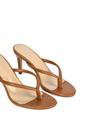 Brown XY LONDON Brown 'Celina' Stiletto High Heel Mules With Thong Strap, Image 4 of 6