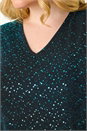 Teal Curve Sparkle Vest Stretch Top, Image 5 of 5