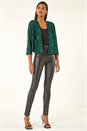 Green Glitter Sequin Lace Top, Image 2 of 5