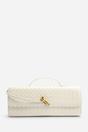 Cream Petal Envelope Style Woven Clutch Bag, Image 1 of 4