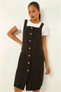 Black Petite Corduroy Pinafore Dress, Image 5 of 6