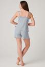 Light Blue "Cornish" Bamboo Lace Camisole Short Pyjama Set, Image 3 of 6