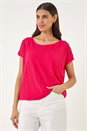 PINK Cut Out Detail Stretch Top, Image 4 of 5