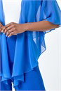 Blue Petite Chiffon Drape Cover Up, Image 5 of 5