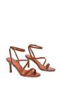 Brown XY LONDON Brown 'Sherry'' Strappy Barely There Stilettos Heel Shoes, Image 4 of 5