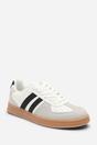 White 'Xia' Classic Retro Lace Up Trainer with Stripes, Image 3 of 8