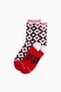Red Love Heart Diamonds Bamboo Socks in Red, Image 3 of 4