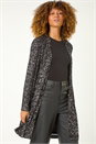 Black Longline Sequin Stretch Jacket, Image 4 of 5