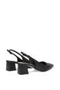 Black 'Virelai' Shimmer Low Block Heels With Slingback, Image 4 of 6