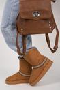 Brown Karsie Suedette Embroidered Flat Ankle Boots, Image 2 of 8