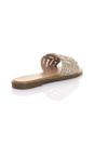 Gold Flat Diamante Mule Sandals Flip Flips Sliders, Image 4 of 4