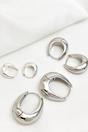Silver Mia Gioielli Silver Chunky Huggie Hoops Statement Earrings, Image 3 of 3