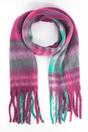 Raspberry Tartan Tasselled Winter Scarf, Image 1 of 3