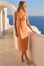 Orange Polka Dot Strappy Dress, Image 3 of 4