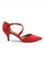 Red Kennedi Low Kitten Heel With Crossover Strap, Image 3 of 3