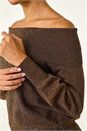 Bronze Bardot Sparkly Knit Jumper, Image 5 of 5