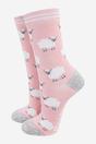Pink Woolly Sheep Marl Bamboo Socks, Image 1 of 4