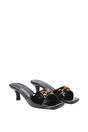 Black XY LONDON Black 'Toni' Square Toe Mule Heeled Sandals With Decorative Buckle, Image 3 of 6