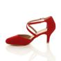 Red AJVANI Red Mid Heel Crossed Straps Court Shoes, Image 3 of 6
