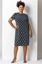 Silver Curve Glitter Print Shift Dress , Image 4 of 4