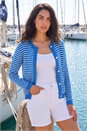 Blue Dusk Stripe Button Knit Cardigan, Image 1 of 4