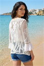 Ivory  Dusk Floral Crochet Top, Image 3 of 4