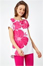 PINK Floral Print Stretch T-Shirt, Image 4 of 5