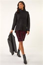 Fuchsia Velvet Sequin Detail Pencil Skirt, Image 3 of 5