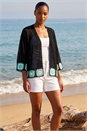 Black Edge Crochet Hem Knit Cardigan, Image 3 of 4