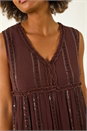 Chocolate Sequin Tiered Maxi Dress, Image 5 of 5
