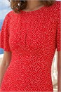 Red Petite Polka Dot Midi Dress, Image 4 of 4