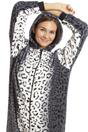 Grey Supersoft All In One Snow Leopard Animal Print Onesie, Image 5 of 5