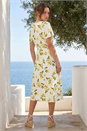 Ivory  Petite Lemon Print Button Tea Dress, Image 2 of 4
