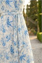 Light Blue  Floral Swirl Halter Neck Dress, Image 4 of 4