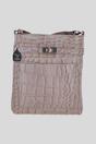 Grey Real Leather Crossbody Bag with Adjustable Strap, Image 1 of 5