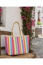 Pink Pia Rossini Pink Delfina - Stripe Beach Bag, Image 2 of 5
