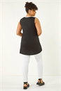 Black Curve Daisy Trim Vest Top, Image 3 of 5