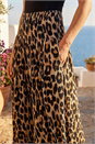 Brown Animal Shirred Palazzo Stretch Trouser, Image 4 of 4