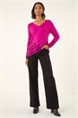 Magenta Embellished Floral Print Knit Jumper , Image 2 of 5