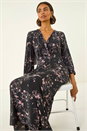 PINK Floral Print Stretch Midi Dress, Image 1 of 5