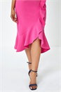 Pink Petite Sleeveless Frill Hem Wrap Dress, Image 5 of 5