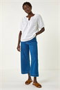 Ivory  Shirred Neck Textured Top, Image 2 of 5