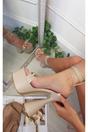 Neutral iKrush Neutral Becky Lace Up High Heels With Chain Detail, Image 2 of 3