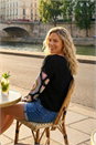 Black Crochet Sleeve Knit Jumper, Image 3 of 4