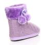 Lilac AJVANI Lilac Knitted Glitter Ankle Boot Slippers, Image 3 of 5