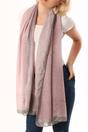 Light Pink Speckled Bordered Lightweight Scarf, Image 2 of 4